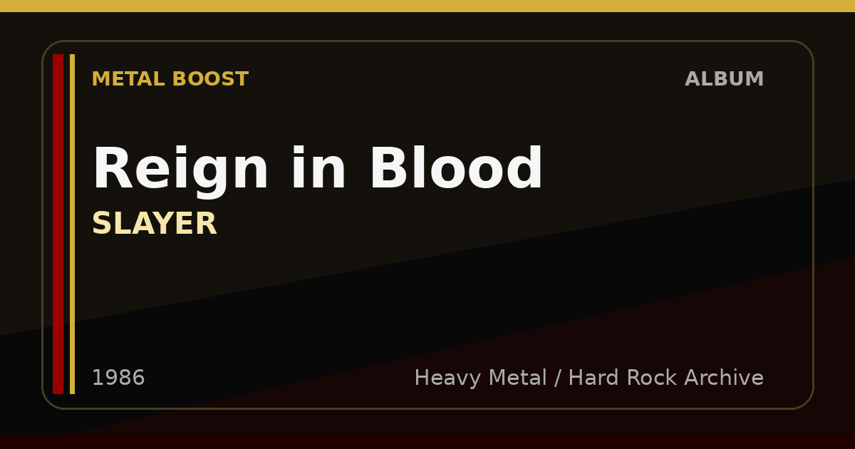 Reign in Blood – SLAYER | METAL BOOST album visual