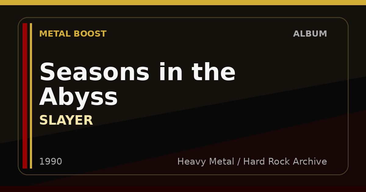 Seasons in the Abyss – SLAYER | METAL BOOST album visual