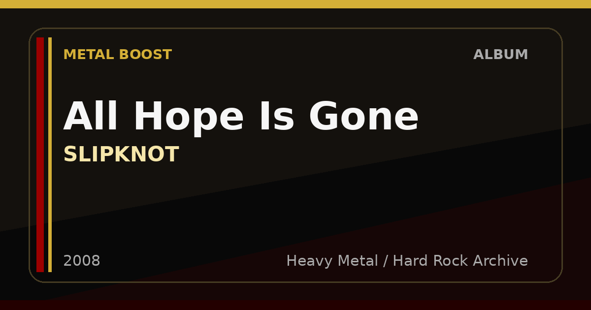 All Hope Is Gone – SLIPKNOT | METAL BOOST album visual