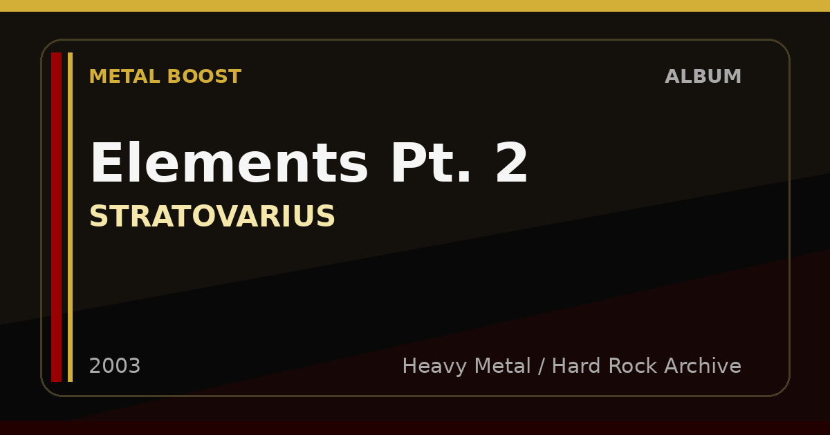Elements Pt. 2 – STRATOVARIUS | METAL BOOST album visual