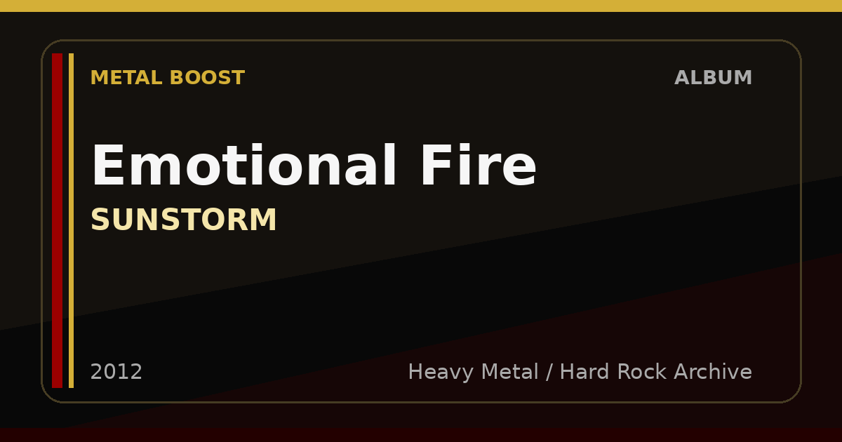 Emotional Fire – SUNSTORM | METAL BOOST album visual