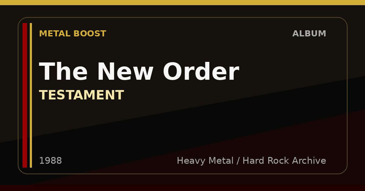 The New Order – TESTAMENT | METAL BOOST album visual