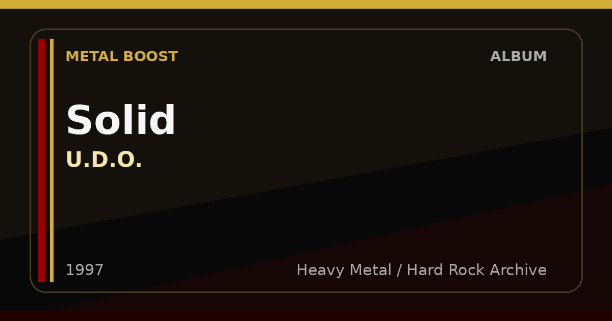 Solid – U.D.O. | METAL BOOST album visual
