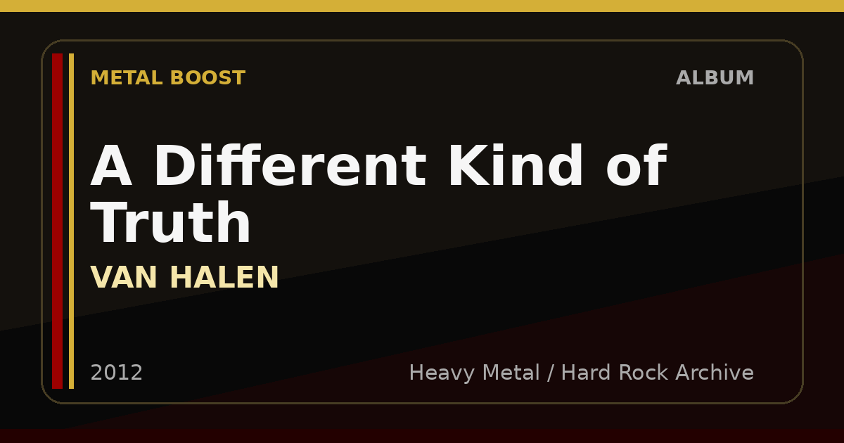 A Different Kind of Truth – VAN HALEN | METAL BOOST album visual
