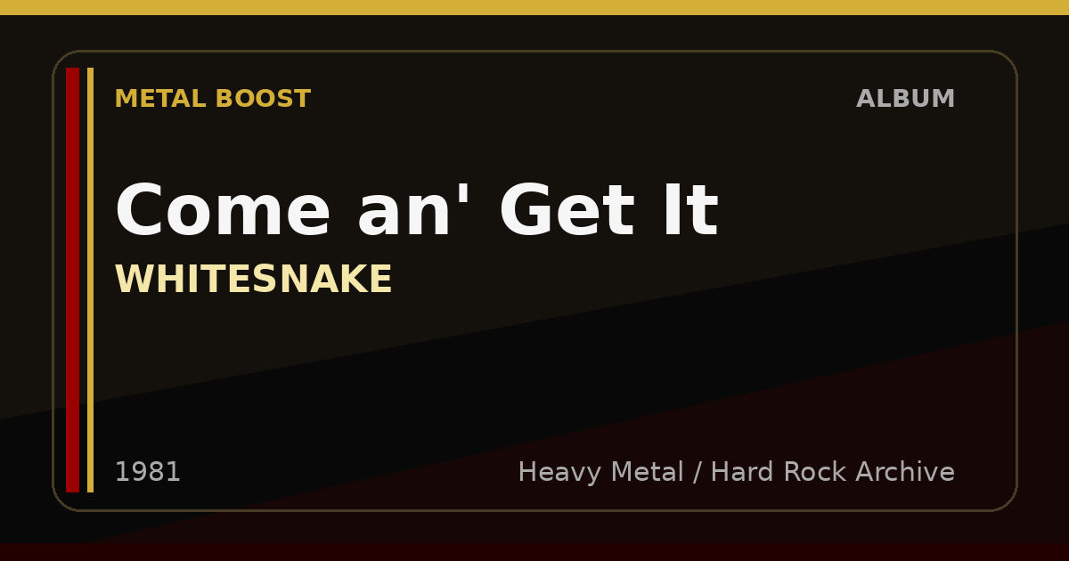 Come an' Get It – WHITESNAKE | METAL BOOST album visual